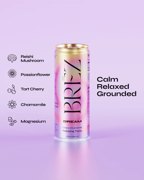 BRV can with ingredients listed on a purple background