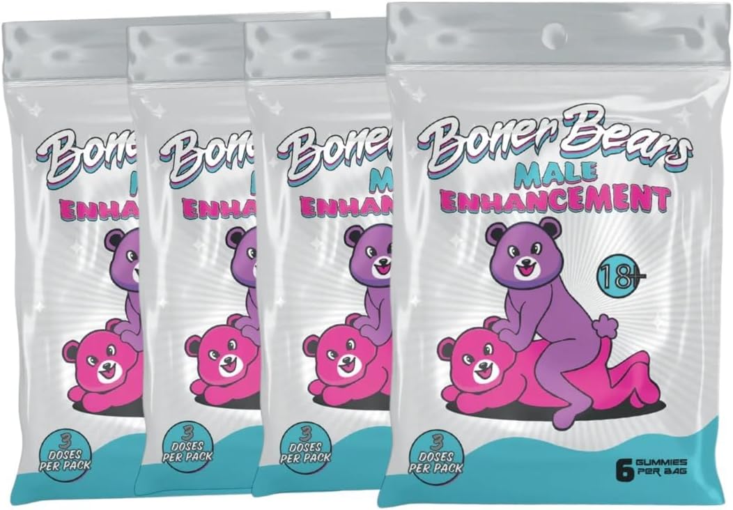 Boner Bears Box of 4 Packs - Boost Gummies for Men,
